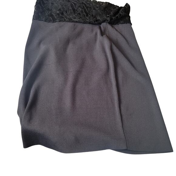 Eileen Fisher Lace Skirt Medium Black Knit Pull On Stretch Elastic Waist Pencil - Picture 4 of 7